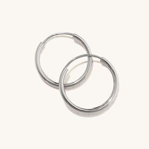 Mejuri 14k white gold small hoops